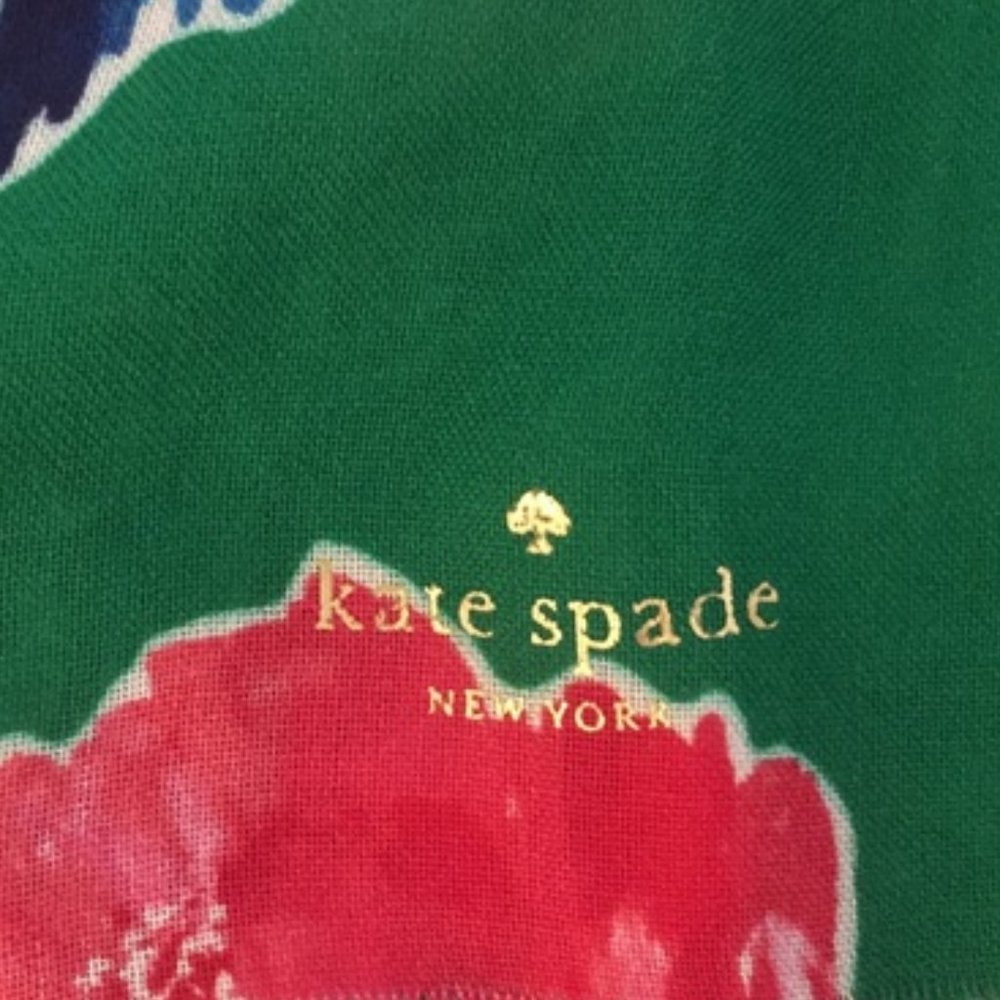 kate spade new york bright green, pink, and blue scarf